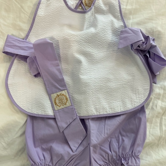 Charming Lavender and White Kids Bib Set - Picture 4 of 4